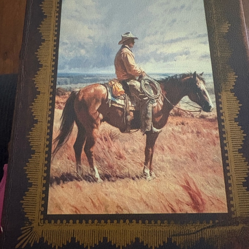 Western Cowboy Art: Hidden Box that looks like a Book.